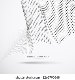 Abstract 3d business background of black halftone dots with shadow and example text.