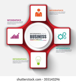 Abstract 3D business diagram Infographic. Can be used for workflow layout, data visualization, business concept with 4 options, parts, steps or processes, banner, cycle diagram, chart, web design.