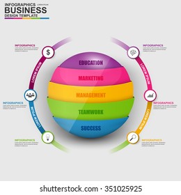 Abstract 3d business infographics number options template. Vector illustration. Can be used for workflow layout, diagram, business step options, banner, web design