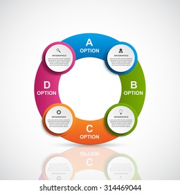 Abstract 3D business options infographics template. 