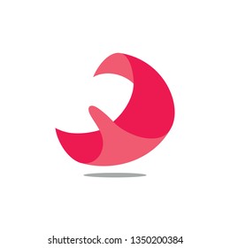 abstract 3d carpet fly motion logo vector