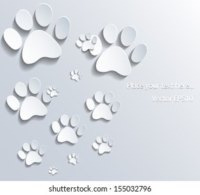 Abstract 3d cat paws background. Vector eps10.