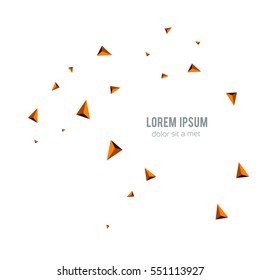 Abstract 3d chaotic particles. Blue and green Sci-fi pyramids. Form Low poly background. Vector Illustration EPS10