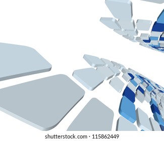 Abstract 3d checked  business background. Vector illustration.