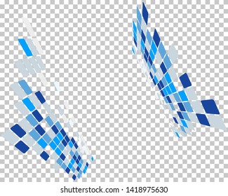 Resumen 3d verificado el fondo del negocio con rejilla de transparencia en la parte posterior. Ilustración vectorial.