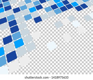 Abstract 3d checked  business background with transparency grid on back. Vector Illustration.