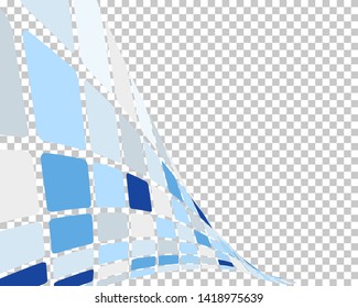 Abstract 3d checked  business background with transparency grid on back. Vector Illustration.