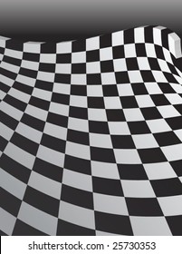 Abstract 3D Checker Board curve - vector illustration