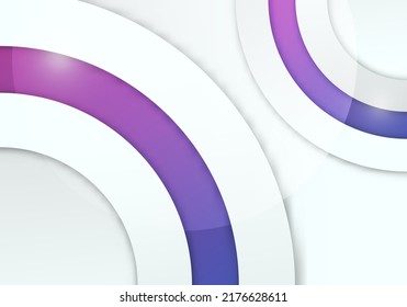 Abstract 3D Circle Frame on White Background with Blue and Purple Gradient