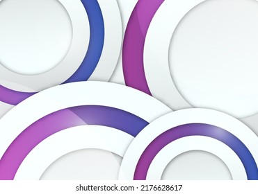 Abstract 3D Circle Frame on White Background with Blue and Purple Gradient