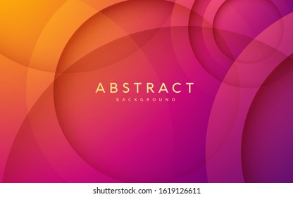 Abstract 3D Circle Layer Orange And Purple Gradient Background 