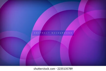 Resumen de fondo de degradado rosa y azul de la capa de círculo 3D
