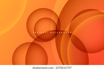 Abstract 3D circle layers orange gradient background. eps10 vector