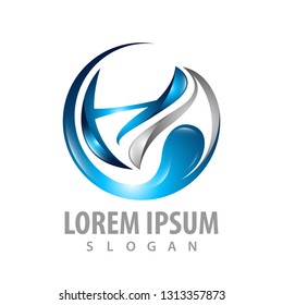 Abstract 3D circle logo concept design. Symbol graphic template element 