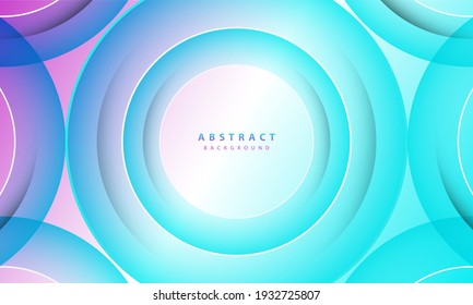 Abstract 3D circle paper cut layer gradient background blue and purple color. Elegant circle shape design.