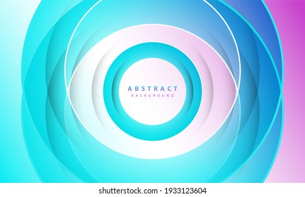 Abstract 3D Circle Paper Cut Layer Gradient Background Blue And Purple Color. Elegant Circle Shape Design.