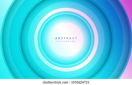 Abstract 3D circle paper cut layer gradient background blue and purple color. Elegant circle shape design.