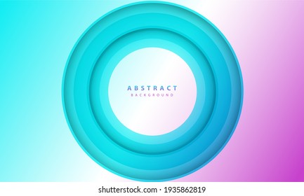 Abstract 3D Circle Paper Cut Layer Gradient Background Blue And Purple Color. Elegant Circle Shape Design.