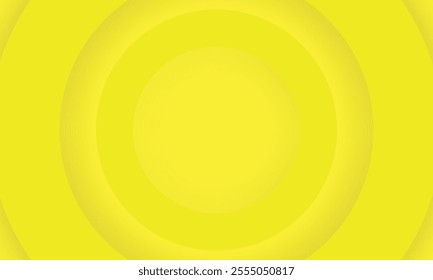 Abstract 3D circle paper cut layer yellow background with black shadow effect