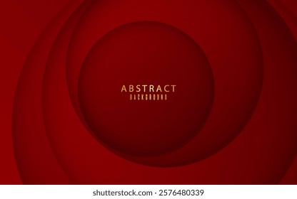 Abstract 3D circle paper cut layer gradient background red   gradient color. Elegant circle shape design.