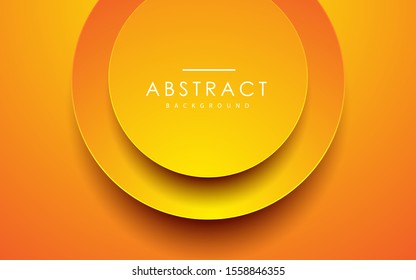 Abstract 3D circle papercut layer orange background