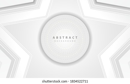 Abstract 3D circle papercut layer white background. Elegant circle shape design.
