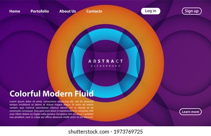 Abstract 3D circle papercut layer gradient background purple color. Elegant circle shape design