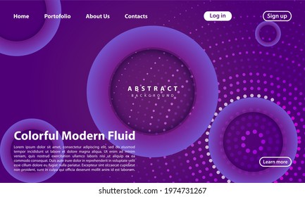 Abstract 3D circle papercut layer gradient background purple color. Elegant circle shape design