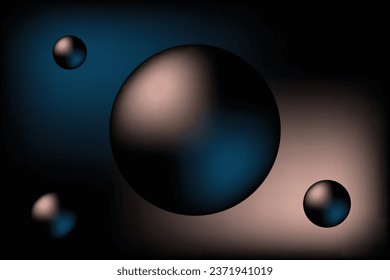 Abstract 3D circle papercut layer Dark Colors background with light colors effect