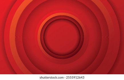 Abstract 3D circle papercut layer gradient background red color, merry christmas background