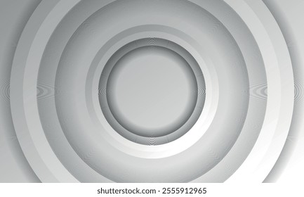 Abstract 3D circle papercut layer gradient background white color, merry christmas background