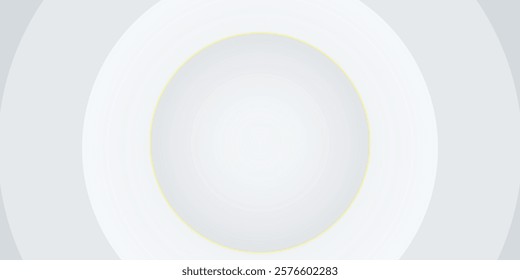 Abstract 3D circle papercut layer white background with gold line effect