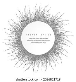 Abstract 3D circle papercut layout. White and black background with fluffy effect. Vector illustration.