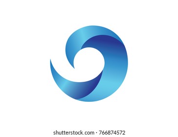 abstract 3d circle wave logo