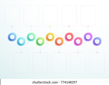 Abstract 3d Circles Number 1 to 10 Horizontal Vector