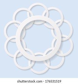 Abstract 3d circles on blue background. eps 10.
