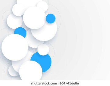 círculos 3d abstractos fondo blanco y azul