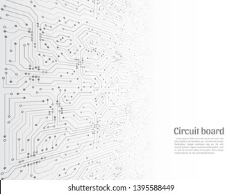 Abstract 3D circuit board. Futuristic vector illustration. High-tech technology abstract background.