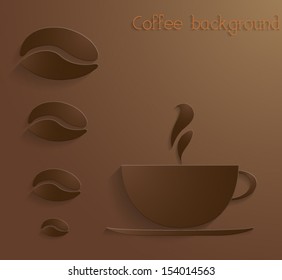 Abstract 3d coffee background. Vector EPS10