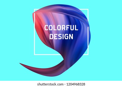 Abstract. 3D colored fluid. Twisted. Slime Bright modern vector design. Wave of colors. Acrylic. Volumetric. For  design projects.