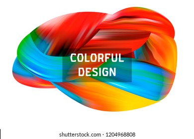 Abstract. 3D colored fluid. Twisted. Slime Bright modern vector design. Wave of colors. Acrylic. Volumetric. For  design projects.
