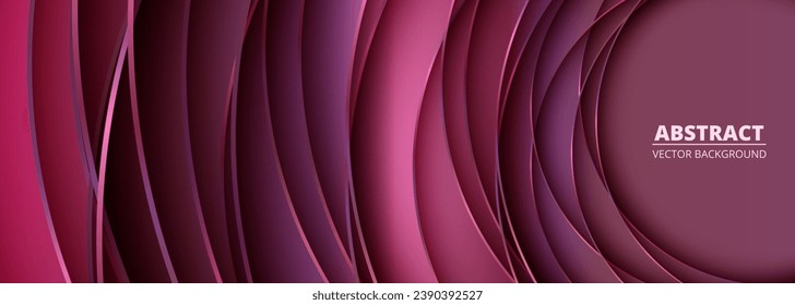 Abstrakter 3D-bunter Hintergrund mit kreisgeometrischen Linien. Futuristische realistische Vektorgrafik mit abgerundeten Linien für Unternehmen, Unternehmen, Broschüren, Banner oder Cover