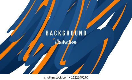 Abstract 3d colorful background. Vector illustration in oxford blue, lapis lazuli, amber colors. Fluid color paths. Creative concept. Eps10.