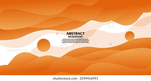 Abstract 3D colorful bright orange wave banner background. Liquid fluid pattern design. Vector Eps10
