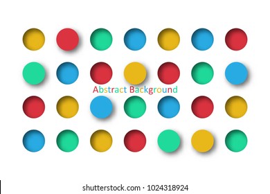 Abstract 3d colorful circle tile in paper cut concept for Background idea graphic design vector