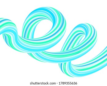 Abstract 3d colorful composition with smooth gradient shapes. Vector artistic illustration. Vibrant gradient flowing stream. Liquid color paths. Creativity concept.vector illustration.