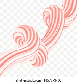 Abstract 3d colorful composition with smooth gradient shapes. Vector artistic illustration. Vibrant gradient flowing stream. Liquid color paths. Creativity concept.vector illustration. Red color