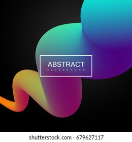 Abstract 3d colorful composition with smooth gradient shape. Vector artistic illustration. Vibrant gradient flowing stream. Liquid color path. Creativity concept. Visual communication poster design