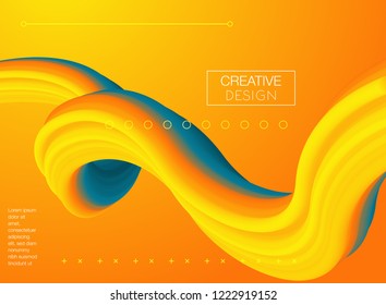 Abstract 3d colorful gradient drop liquid for social media and print