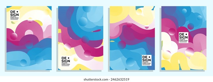 abstract 3d colorful ice cream pallete bubble worm tube cover design set, for cover, poster, flyer, magazine, PPT, catalog, etc.
a4 size cover design set.